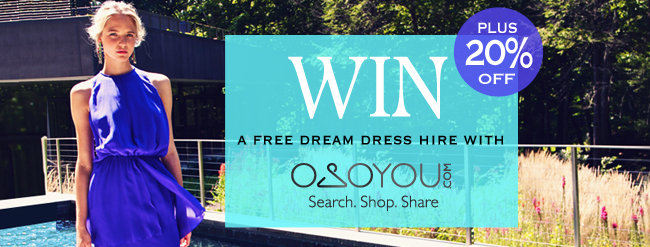 WIN a free dream dress hire with OSOYOU plus 20% off all orders if you enter