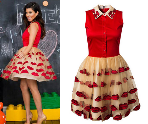 Kourtney Kardashian in Alice and Olivia - Pouf Dress available at Girl Meets Dress
