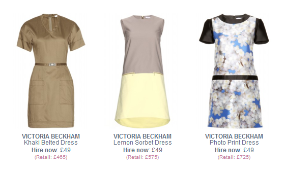 Victoria Beckham dresses to hire