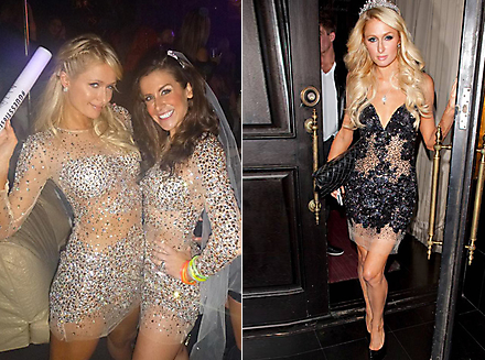 Party-girl Paris Hilton often wears Jovani. Rent her Nude Sequin Dress from Girl Meets Dress!