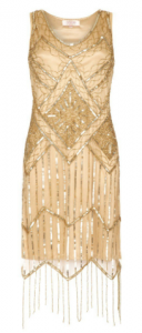 GATSBYLADY - Isobel Gold Fringe Dress 
(Hire - £85)