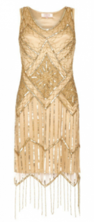 GATSBYLADY - Isobel Gold Fringe Dress 
(Hire - £85)