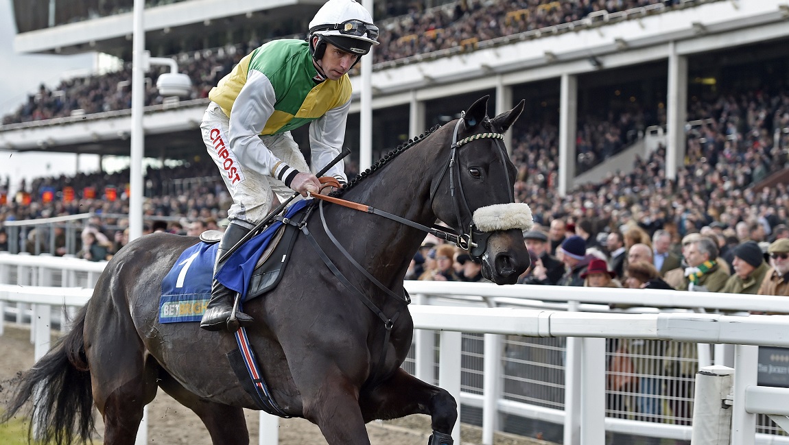 MANY CLOUDS (Leighton Aspell) winner of The BetBright Trial Cotswold Chase Cheltenham 28 jan 2017 - Pic Steven Cargill / Racingfotos.com