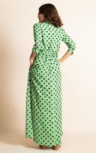 Rent DOVE DRESS IN GREEN DOTTY